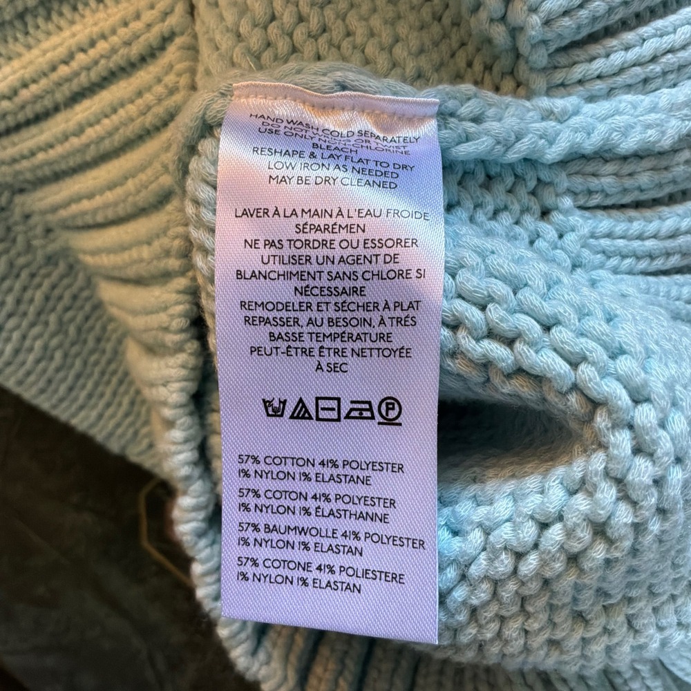 Anthropologie Maeve The Pippa Icon Mock-Neck Sweater Blue Snowflake M NEW Cozy - Picture 14 of 15